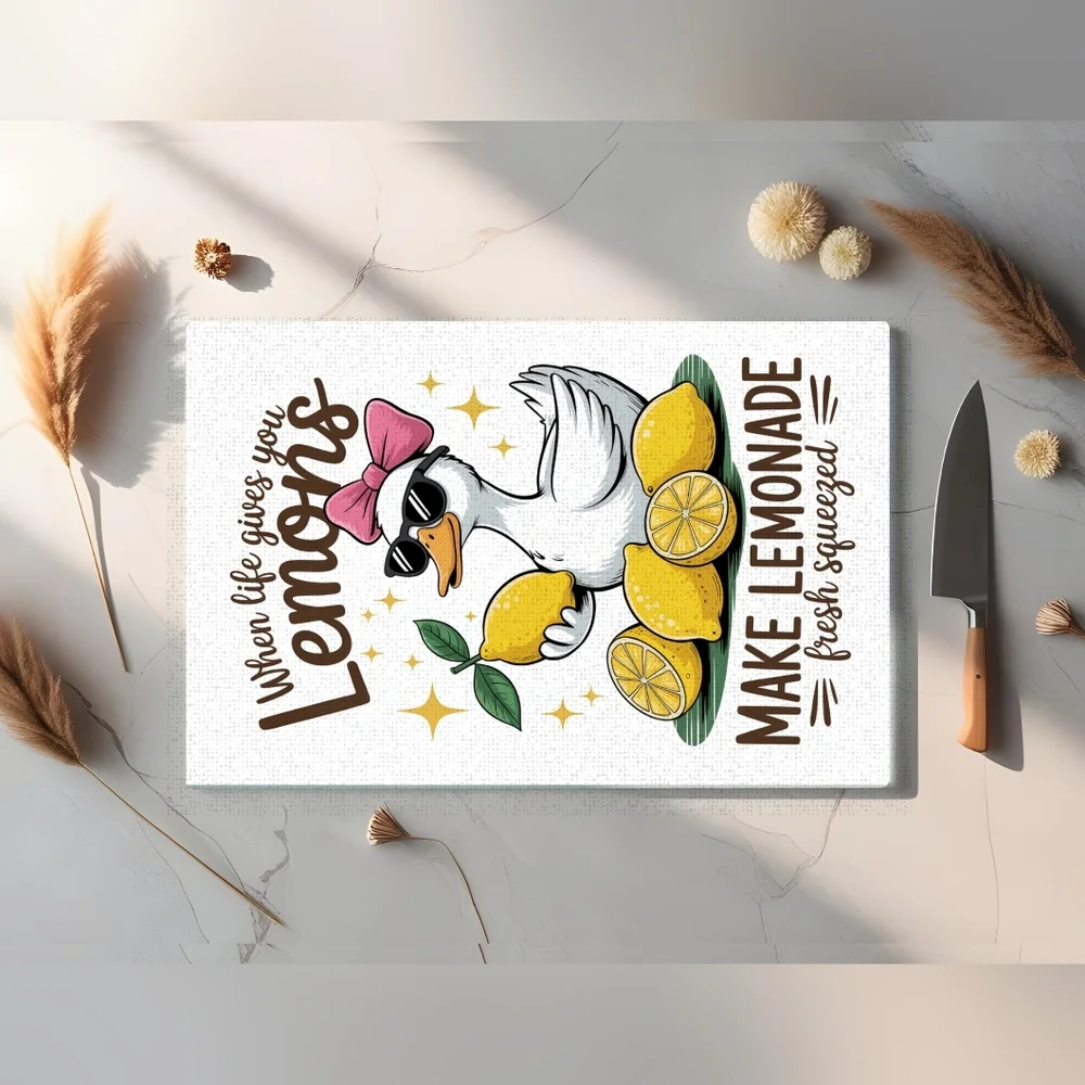 Temp Glass Duck Lemonade Cutting Board 8x11 - Picture 1 of 1